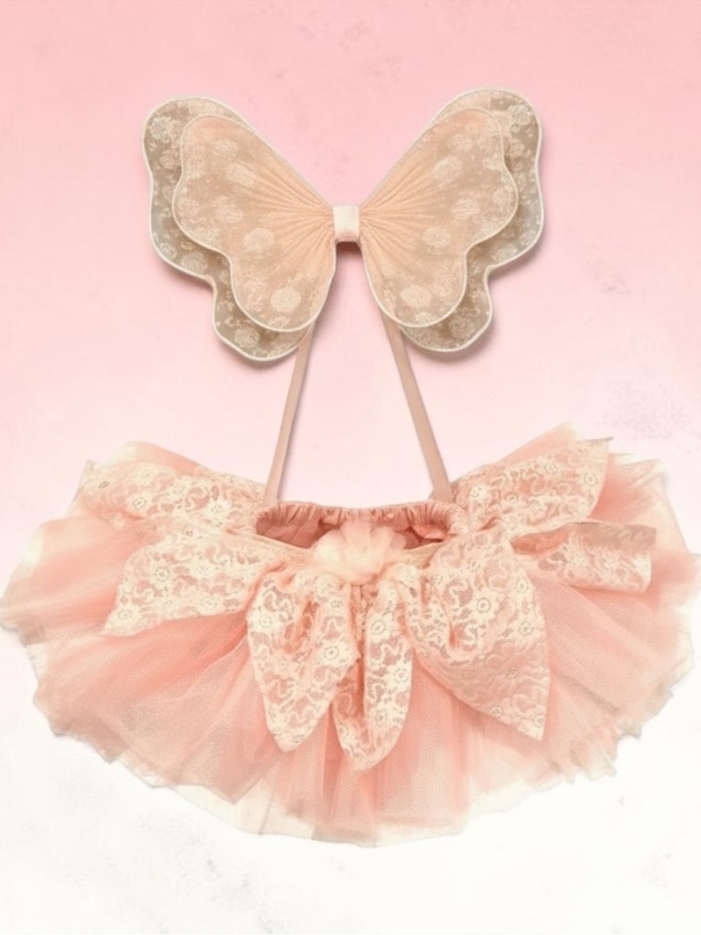 Pink Butterfly Tutu Set with Wings - Kids Costume Accessory